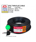 2.0MM X 2C X 80M PVC/PVC TWIN FLAT CABLE (BLACK) [FAJAR]